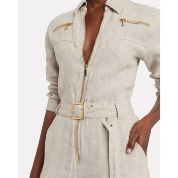 WeWoreWhat Beige Linen Jumpsuit - Picture 2 of 7